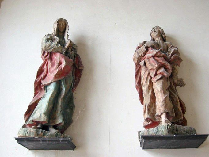 Statues (2) : Vierge et saint Jean de Calvaire, vue générale