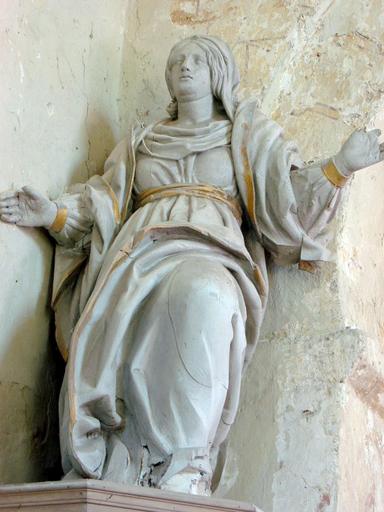 2 statues : Vierge, ange Gabriel