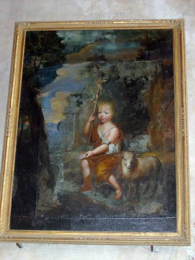 Tableau : Saint Jean-Baptiste enfant, et cadre