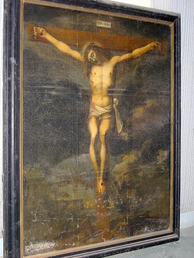 Tableau et son cadre : Crucifixion (conservé à la mairie de Nogent-sur-Seine), vue générale