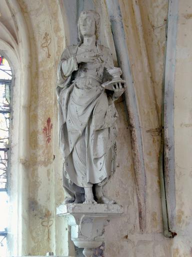 Statue : Saint Jean l'Évangéliste ; socle, vue générale