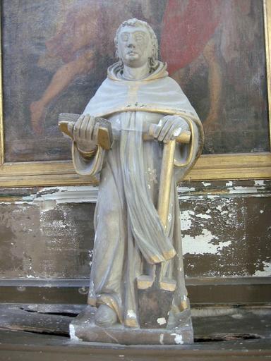 Statue : Saint Fiacre, vue générale - © Ministère de la Culture, 2003 ; © Conseil régional de Champagne-Ardenne, 2003 ; © Conseil général de l'Aube, 2003