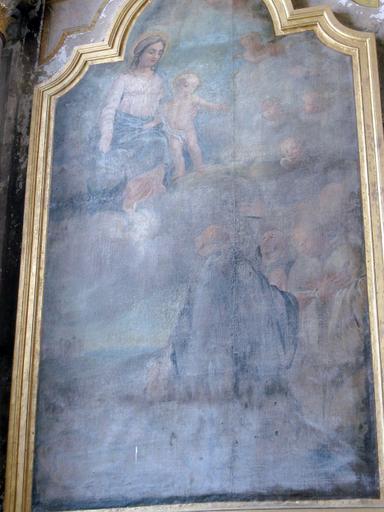 Tableau d'autel : Apparition de la Vierge à saint Bernard, vue générale - © Ministère de la Culture, 2003 ; © Conseil régional de Champagne-Ardenne, 2003 ; © Conseil général de l'Aube, 2003