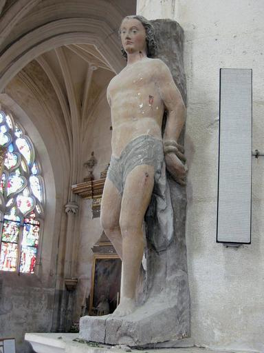 Statue : Saint Sébastien, vue générale - © Ministère de la Culture, 2003 ; © Conseil régional de Champagne-Ardenne, 2003 ; © Conseil général de l'Aube, 2003