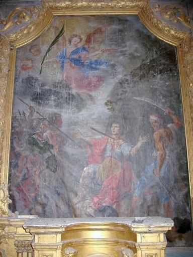 2 tableaux : Martyre de saint Julien, Christ