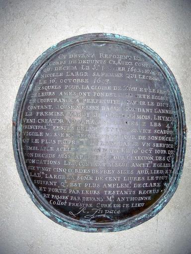 Plaque commémorative, vue générale