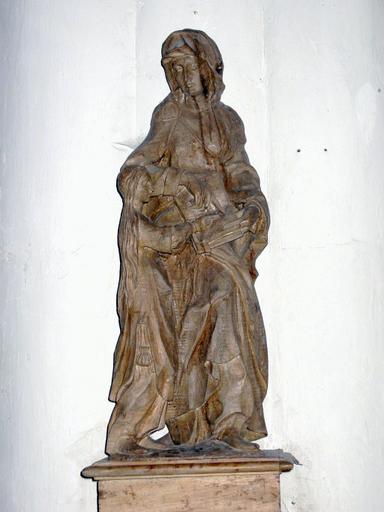 Groupe sculpté : Éducation de la Vierge, vue générale