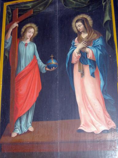 Panneau peint : Christ et la Vierge