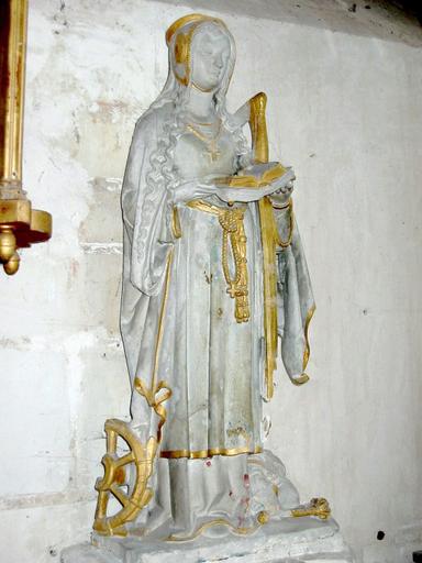 Statue : Sainte Catherine, vue générale - © Ministère de la Culture, 2003 ; © Conseil régional de Champagne-Ardenne, 2003 ; © Conseil général de l'Aube, 2003