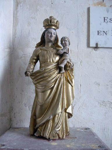 Statuette de bâton de procession : Vierge à l'Enfant, vue générale - © Ministère de la Culture, 2003 ; © Conseil régional de Champagne-Ardenne, 2003 ; © Conseil général de l'Aube, 2003