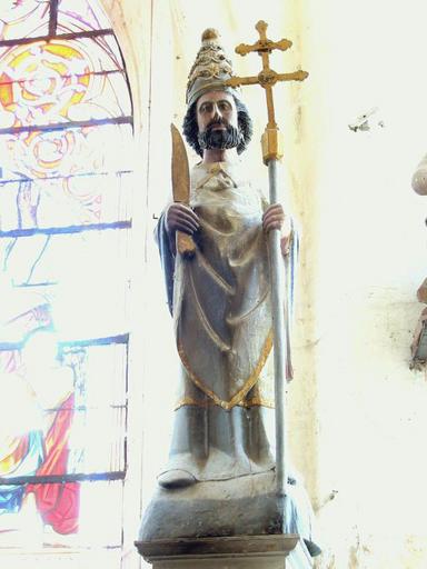 Statue : Saint Léon III pape, vue générale - © Ministère de la Culture, 2003 ; © Conseil régional de Champagne-Ardenne, 2003 ; © Conseil général de l'Aube, 2003