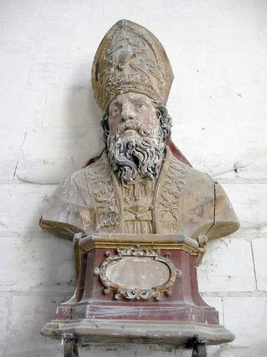 Buste-reliquaire : Saint évêque, vue générale - © Ministère de la Culture, 2003 ; © Conseil régional de Champagne-Ardenne, 2003 ; © Conseil général de l'Aube, 2003