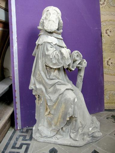 Statue : Saint Jean écrivant sous la dictée