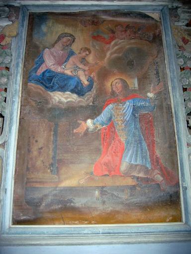 Tableau : Vierge à l'Enfant apparaissant à saint Gengoulph (?)