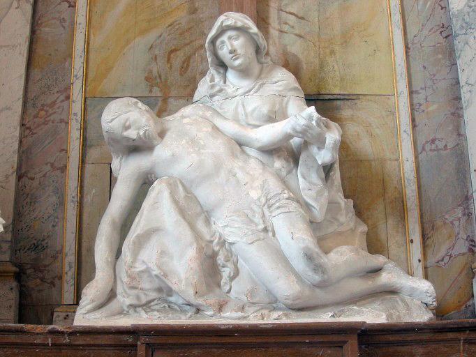 Groupe sculpté : Vierge de Pitié, vue générale