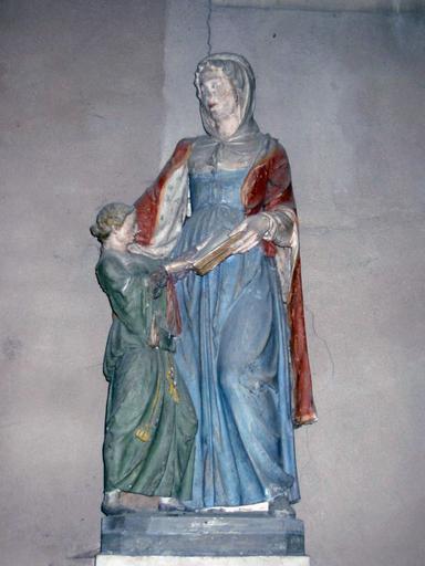 Groupe sculpté : Éducation de la Vierge