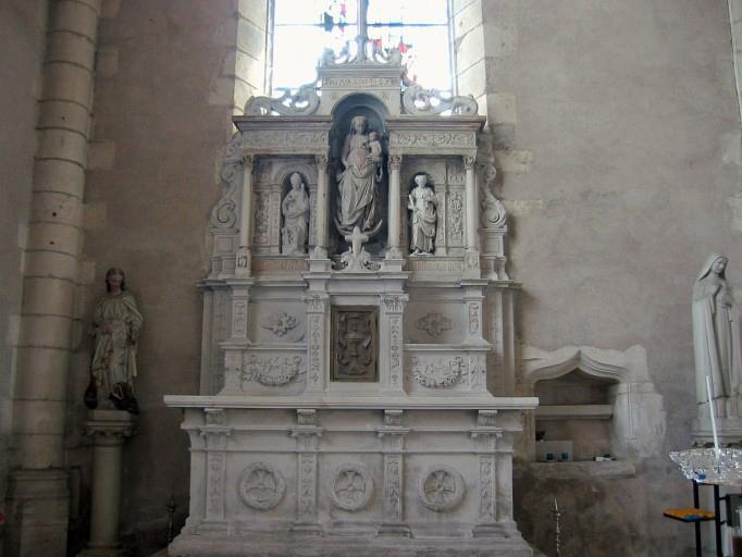 Autel de la chapelle de la Vierge, retable et tabernacle