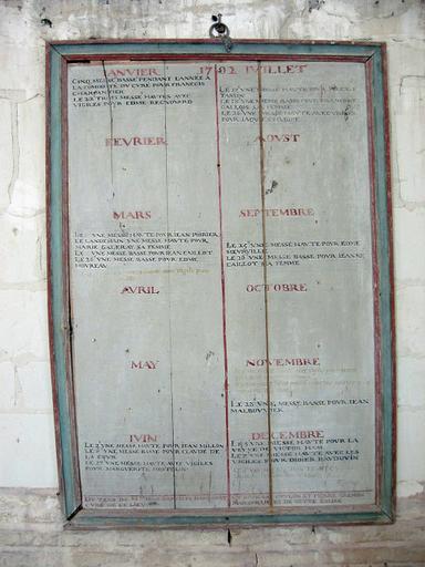 Tableau de messes, vue générale - © Ministère de la Culture, 2003 ; © Conseil régional de Champagne-Ardenne, 2003 ; © Conseil général de l'Aube, 2003