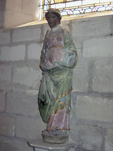 Statue : Sainte martyre, vue générale - © Ministère de la Culture, 2003 ; © Conseil régional de Champagne-Ardenne, 2003 ; © Conseil général de l'Aube, 2003