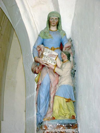 Groupe sculpté : Éducation de la Vierge, vue générale