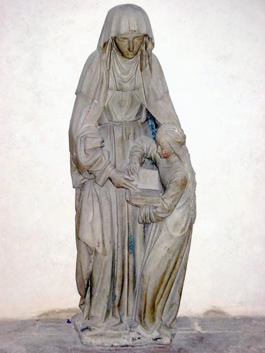 Groupe sculpté : Éducation de la Vierge, vue générale