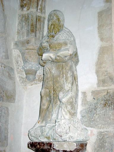 Statue : Saint Jean-Baptiste et donateur, vue générale