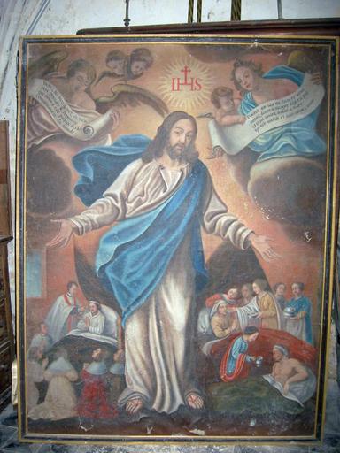 Tableau : Christ et les oeuvres de miséricorde