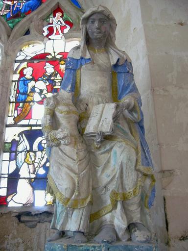 Groupe sculpté : Éducation de la Vierge, vue générale