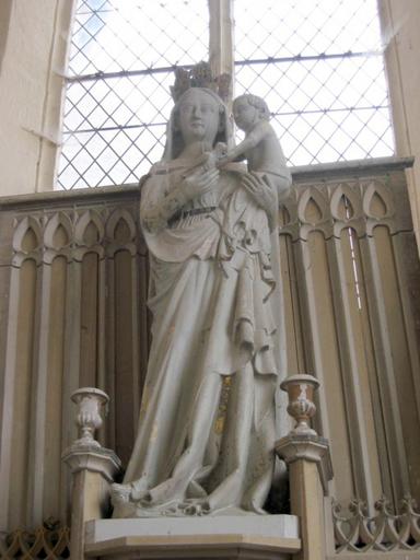 Statue : Vierge à l'Enfant à l'oiseau