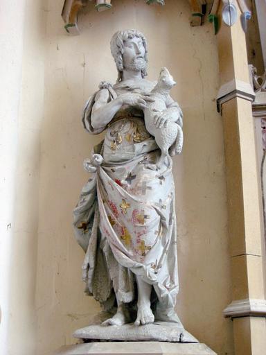 Statue (grandeur nature) : Saint Jean-Baptiste, vue générale