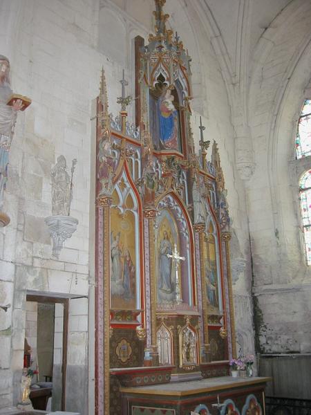 Retable, tabernacle, 5 statues