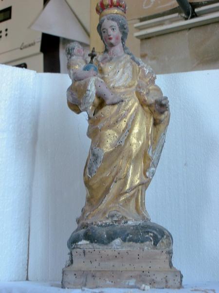 Statuette de bâton de procession : Vierge à l'Enfant