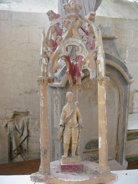 Bâton de procession de confrérie : Vierge à l'Enfant, saint Julien