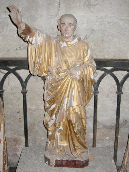 3 statuettes : Saint Dominique (?), saint Paul, saint évêque au livre