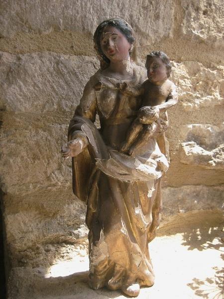 Statuette de bâton de procession : Vierge à l'Enfant