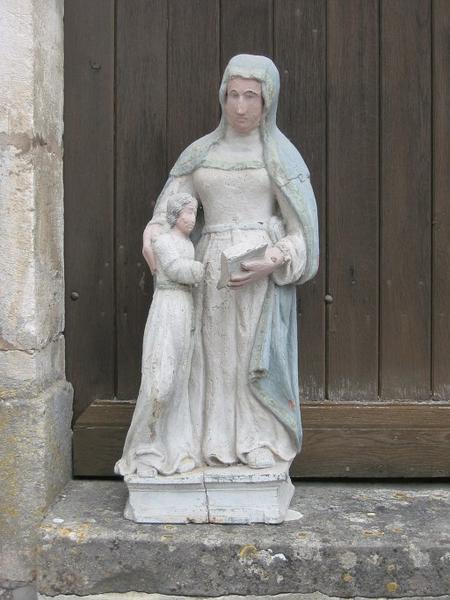 Groupe sculpté : Éducation de la Vierge