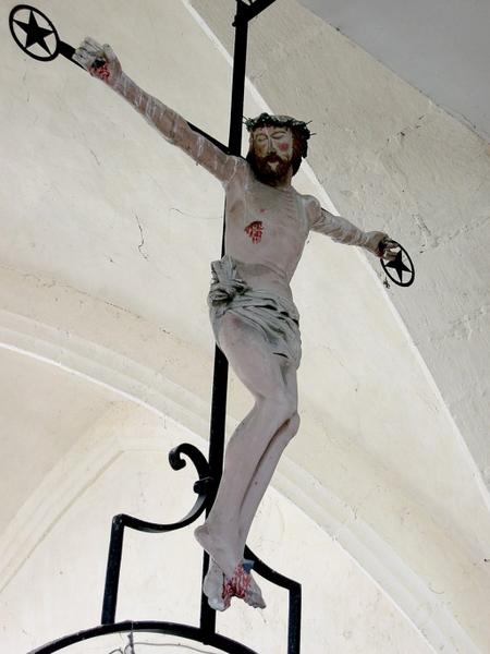 Poutre de gloire (tref) ; sculpture : Christ en croix - © Ministère de la culture ; © Conseil régional de Champagne-Ardenne ; © Conseil général de l'Aube