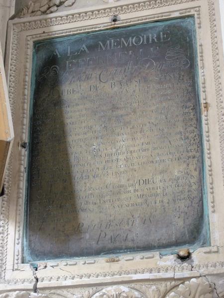 Plaque funéraire de Terrillon-Duprez