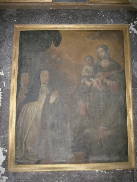 Tableau : Apparition de la Vierge à sainte Thérèse (?)