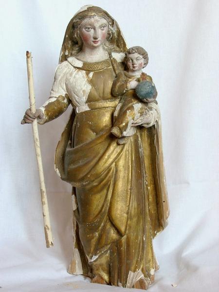 Statuette de bâton de procession : Vierge à l'Enfant