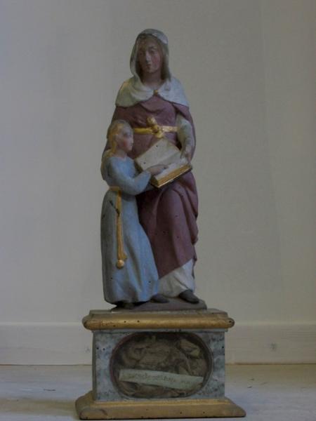 Statuette-reliquaire : Éducation de Catherine par la Vierge (déposée en mairie)