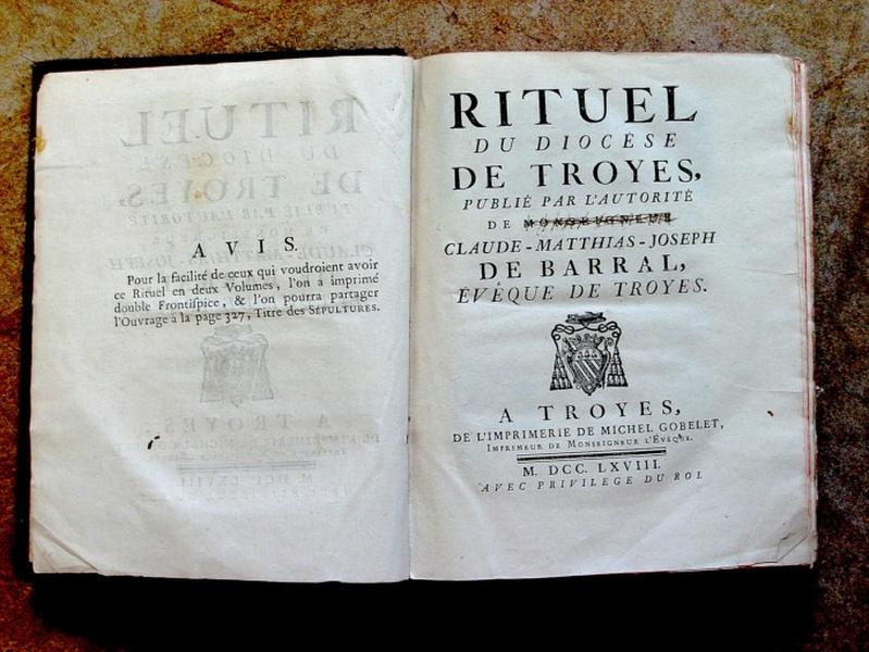 Livre liturgique : Rituel de Troyes