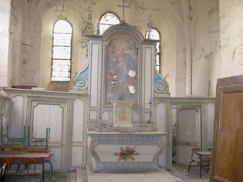 Maître-autel et retable, tabernacle, cloison