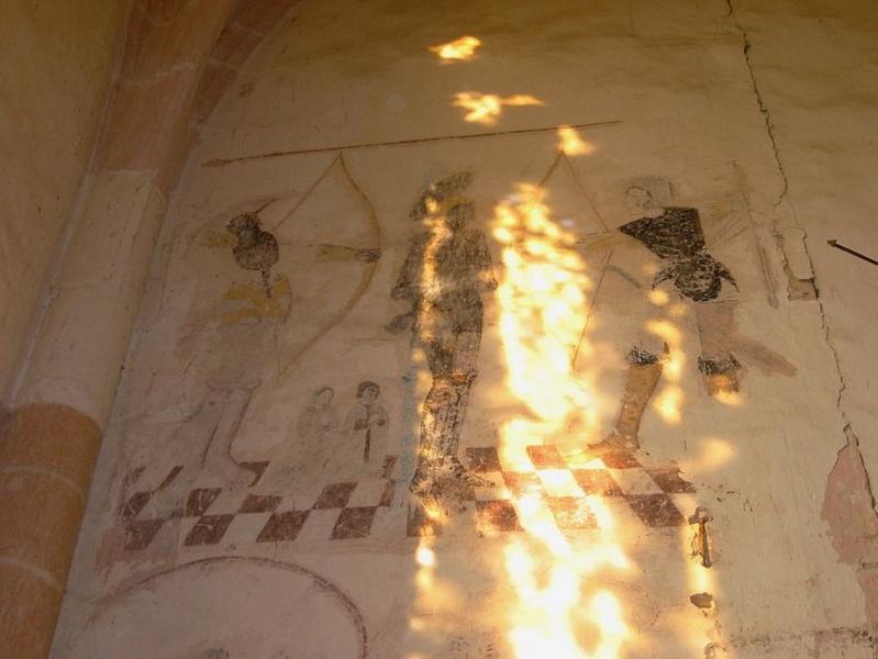 Peinture monumentale : Saint Sébastien avec donateurs, saint Michel