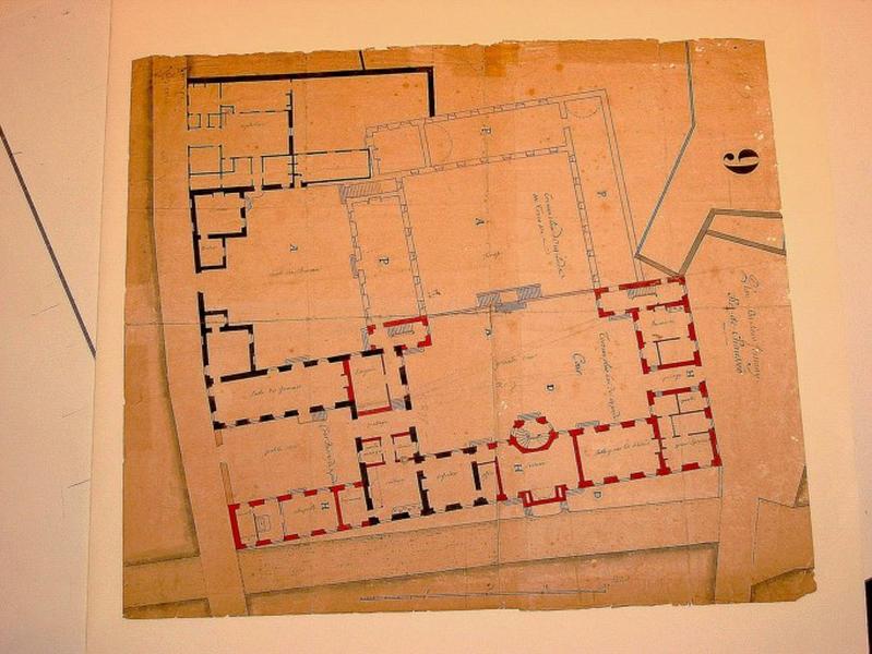 Plan du sieur Jossenay, rez-de-chaussée (dépôt de l'Hôtel-Dieu au musée des Beaux-Arts)