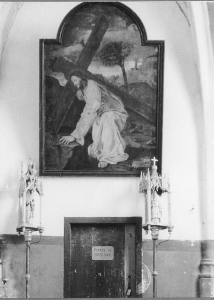 2 bâtons de procession de confrérie : Vierge à l'Enfant, saint Nicolas (détruits)