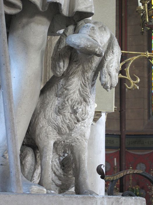 groupe sculpté : Saint Roch, détail