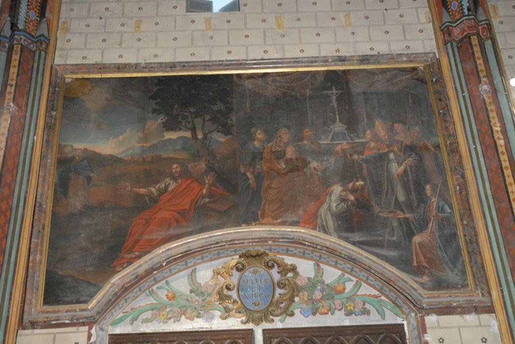 tableau : Conversion et baptême de saint Augustin, cadre - © Ministère de la Culture (France), Conservation des antiquités et des objets d’art de l’Aude – Tous droits réservés