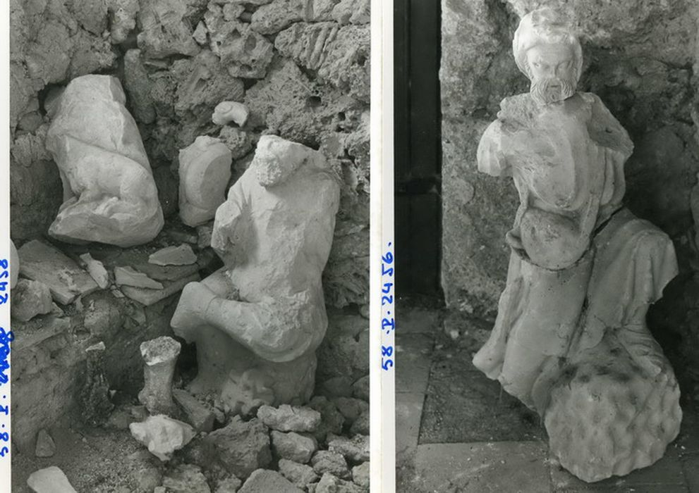 Crèche, fragments de Joseph et d'un berger (?)