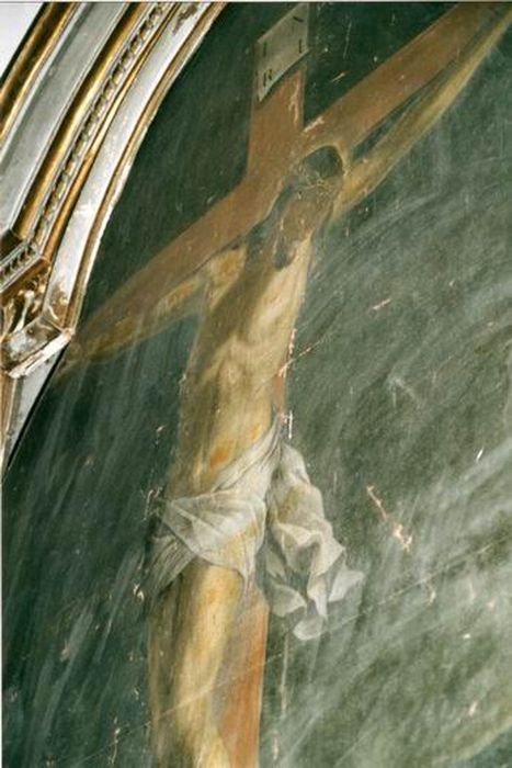 tableau du maître-autel : le Christ en croix, vue partielle